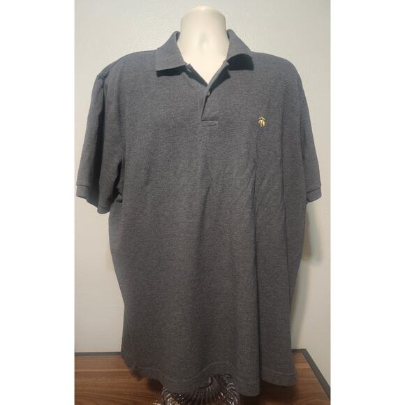 Brooks Brothers 346 Gray Short Sleeve Performance Polo Shirt Size XL Cotton - Picture 1 of 6